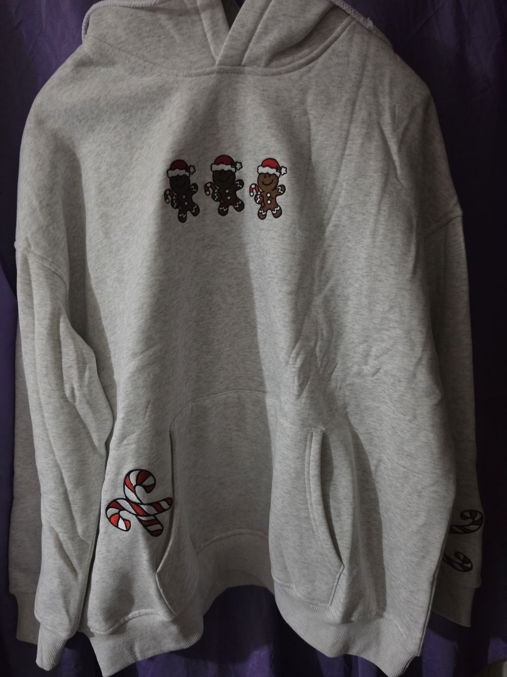 Pearl Grey Gingerbread Recipe Christmas Embroidered Hoodie